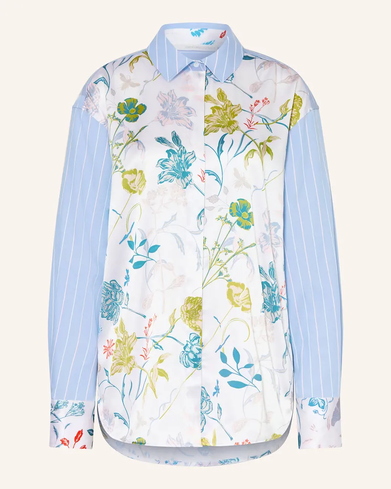 Herzen's Angelegenheit Hemdbluse im Materialmix Blau