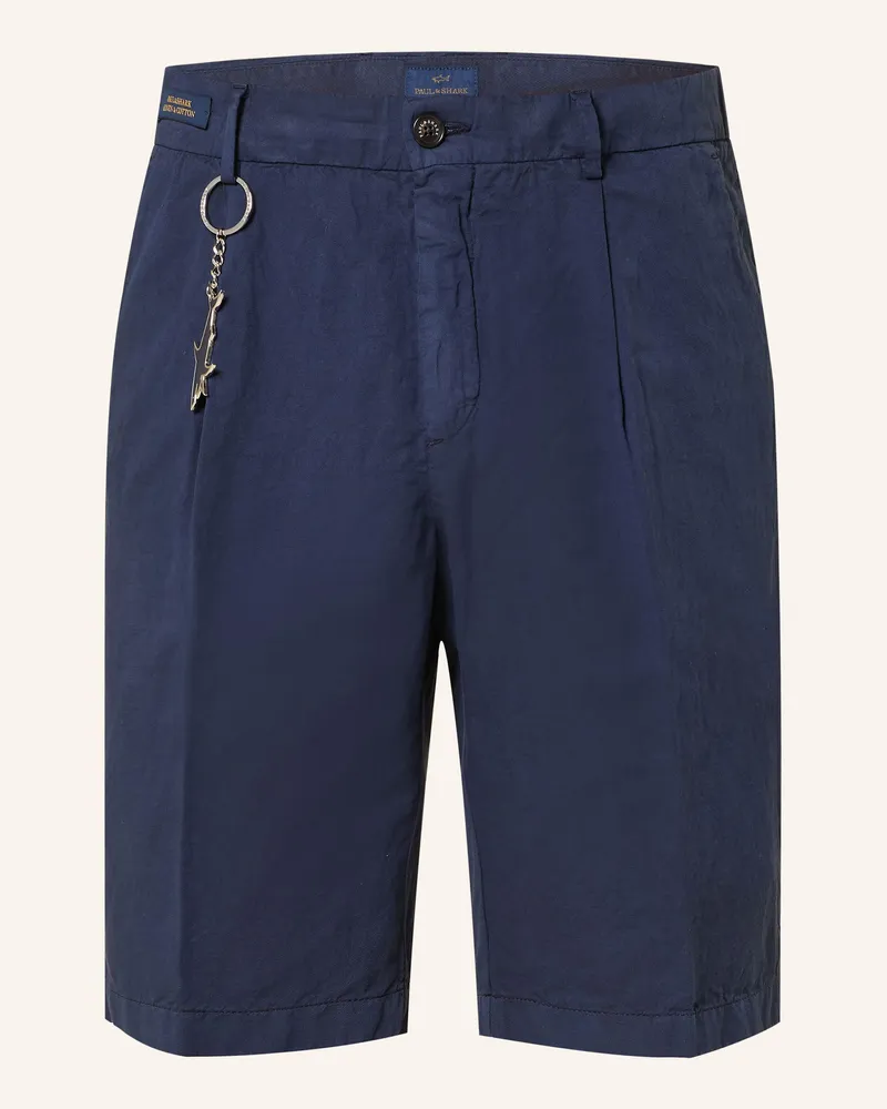 Paul & Shark Shorts mit Leinen Dunkelblau