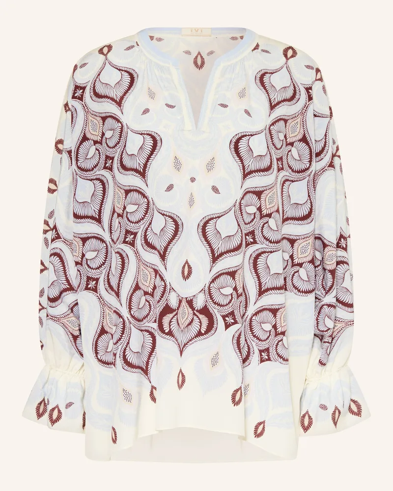 IVI Collection Blusenshirt Aus Seide blau Creme