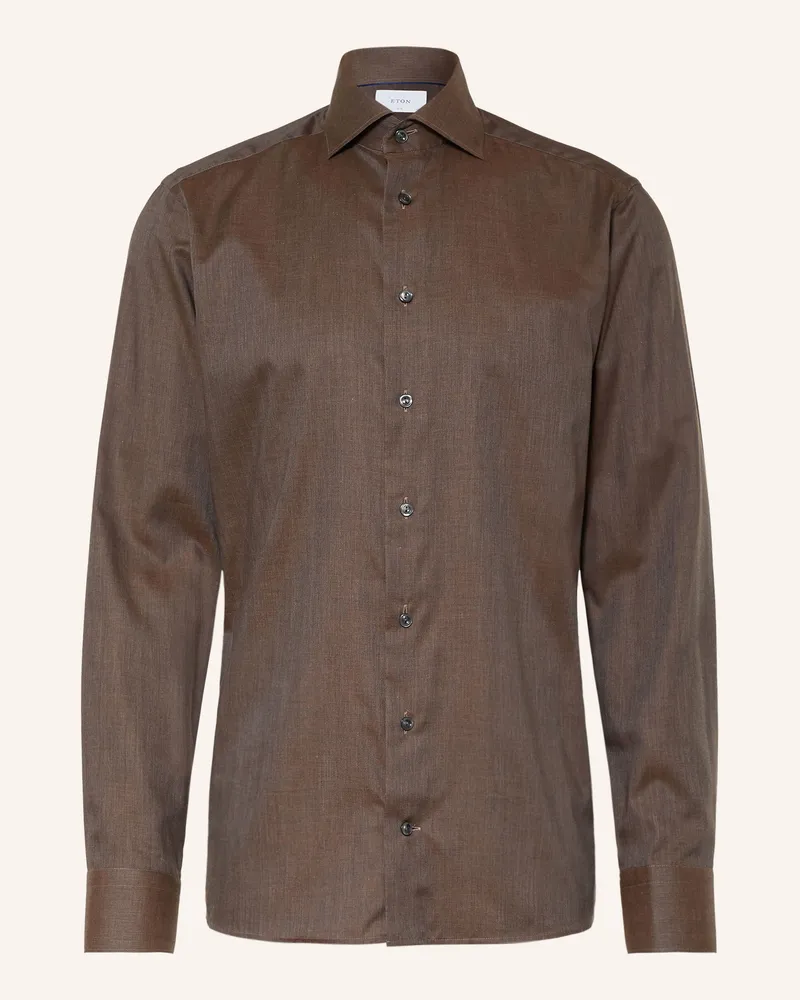 Eton Hemd Slim Fit braun Dunkelbraun