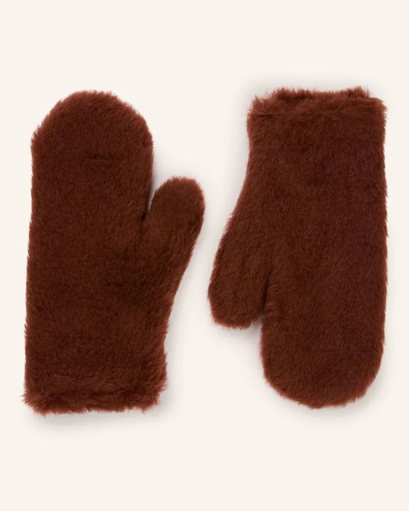 Max Mara Fäustlinge Ombrato Mit Cashmere rot Dunkelrot