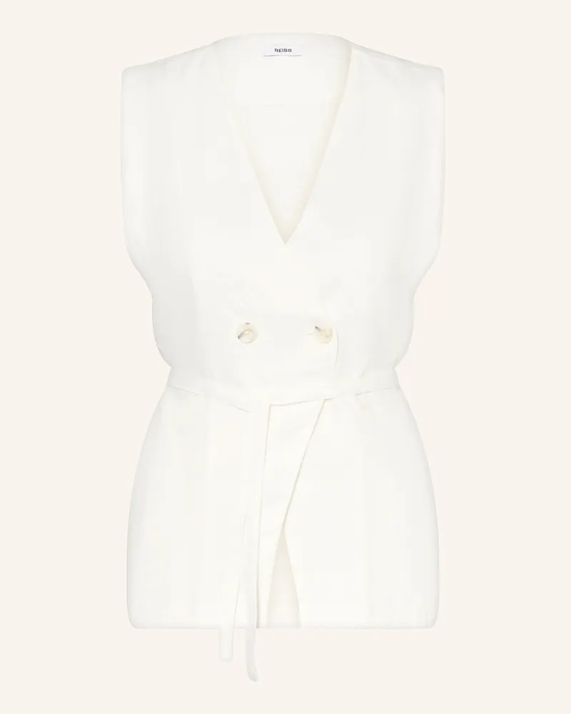 Reiss Blazerweste Whitney Aus Leinen weiss Ecru