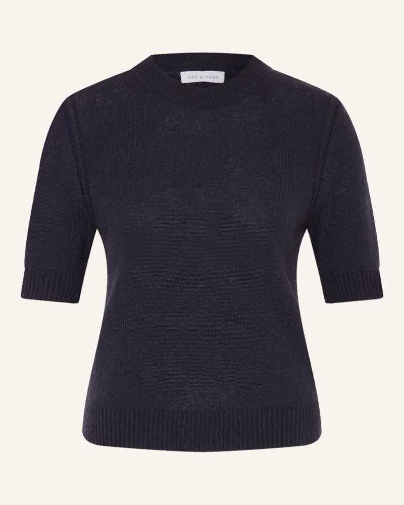 Mrs & HUGS Strickshirt Aus Cashmere blau Dunkelblau