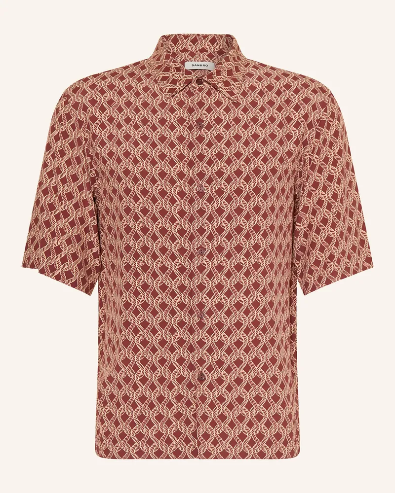 Sandro Kurzarm-Hemd Regular Fit Braun