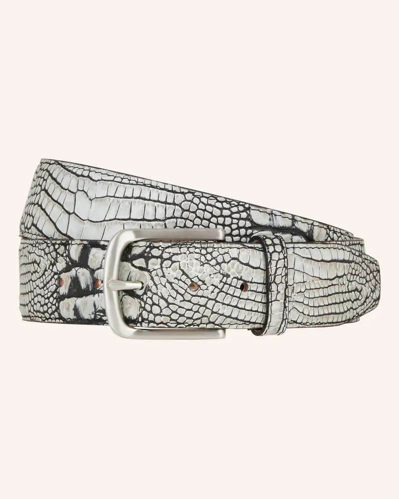 Lindenmann Ledergürtel beige Dunkelgrau