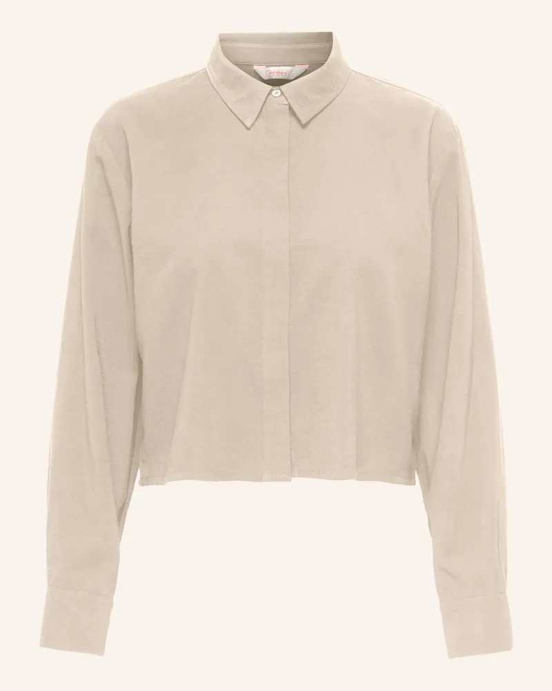 only Hemdbluse grau Hellbraun