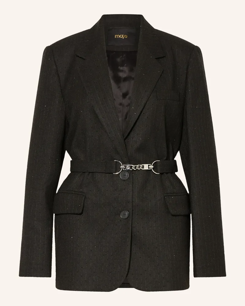 Maje Blazer mit Schmucksteinen Schwarz