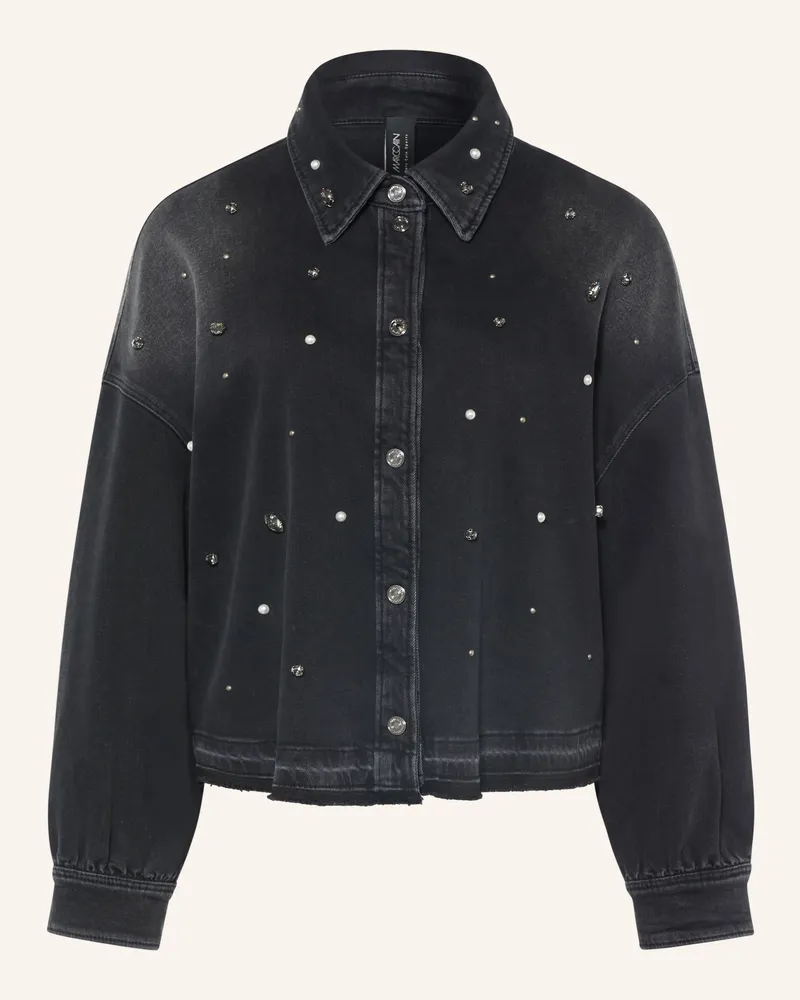 Marc Cain Jeansbluse Mit Schmucksteinen Und Schmuckperlen schwarz 900