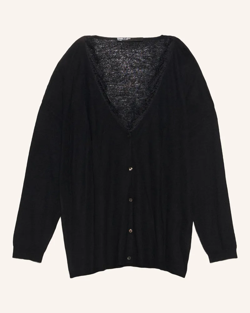 BIMBA Y LOLA Spitzenstrickcardigan schwarz Schwarz