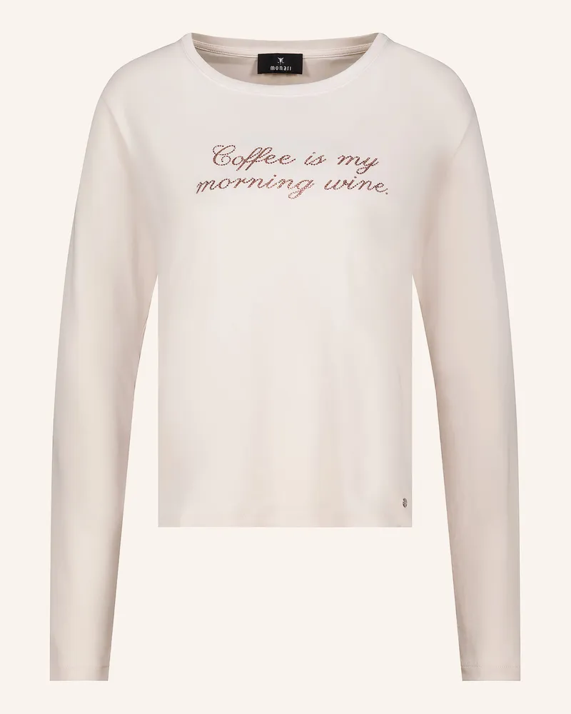 monari Longsleeve Mit Schmucksteinen weiss Ecru