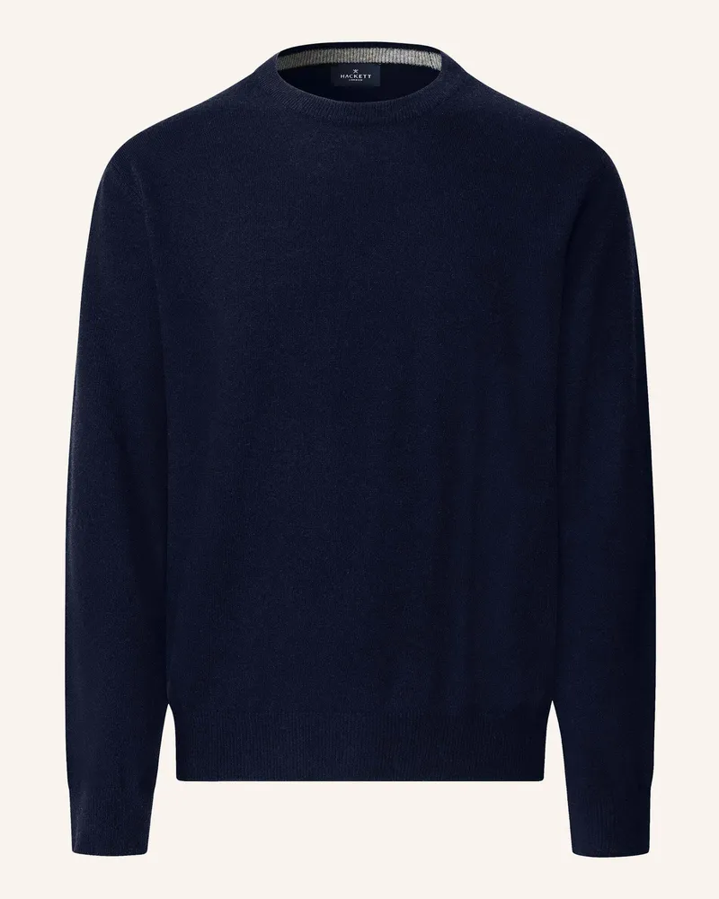 Hackett Pullover MERINO CASH MIX CREW Blau