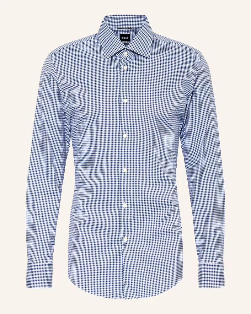 HUGO BOSS Hemd Hank Slim Fit blau Dunkelblau