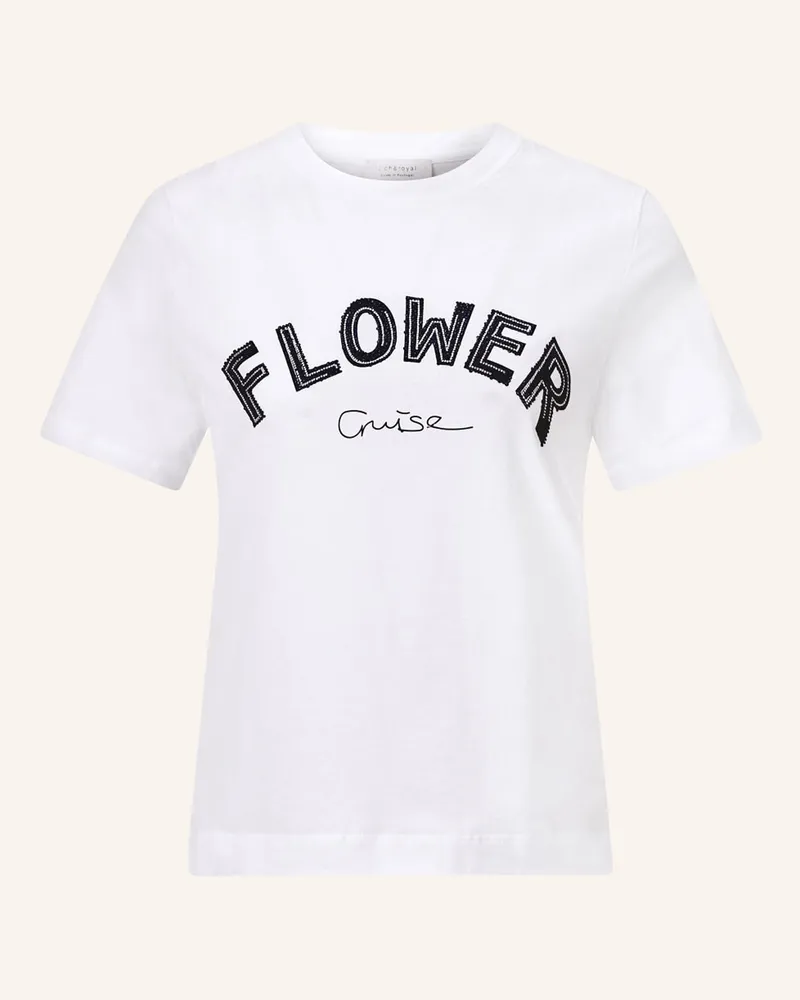 Rich&Royal T-Shirt FLOWER CRUISE mit Schmucksteinen Blau