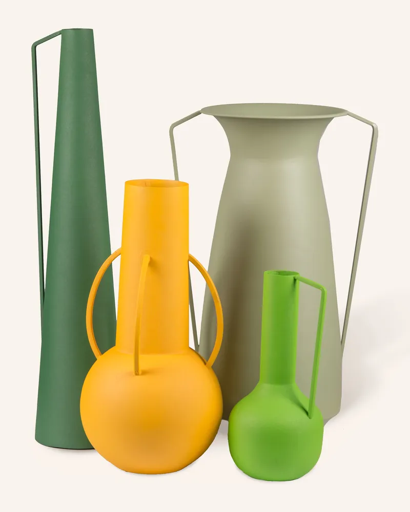 POLSPOTTEN 4er-Set Vasen Roman gruen Grün