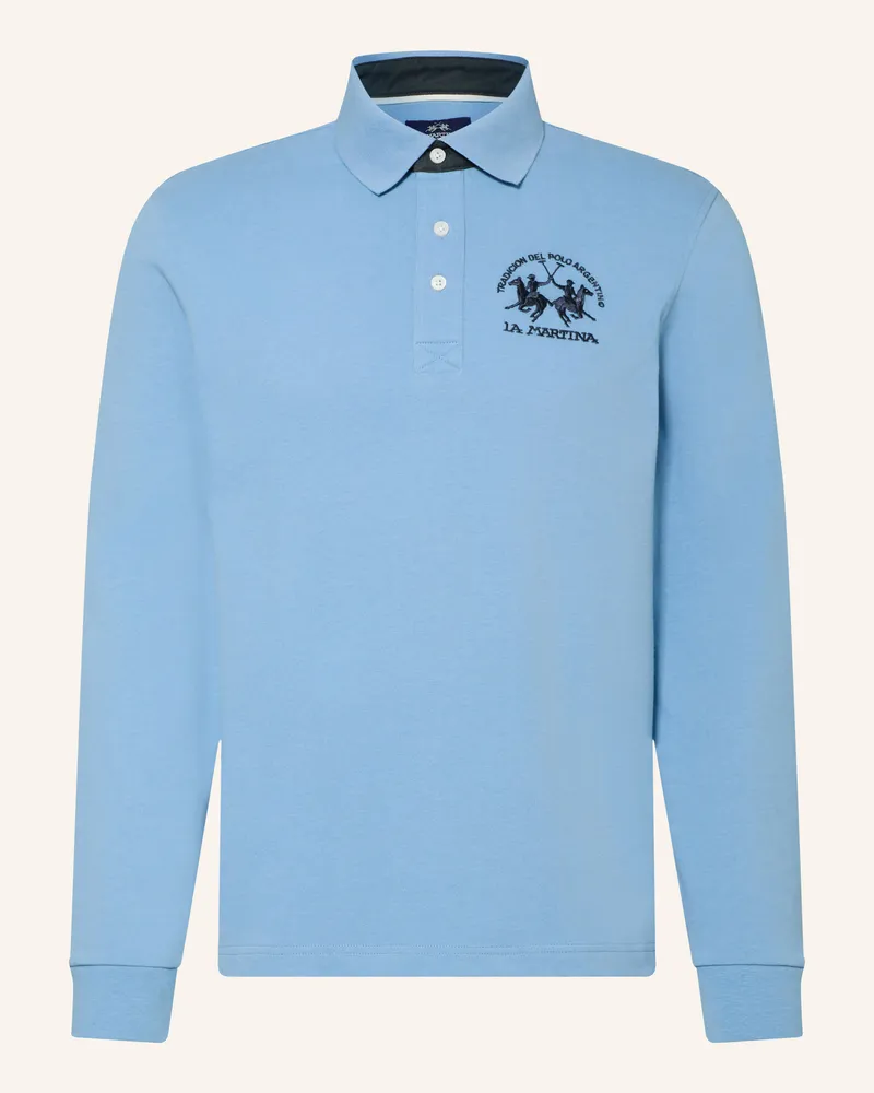 La Martina Jersey-Poloshirt blau Hellblau