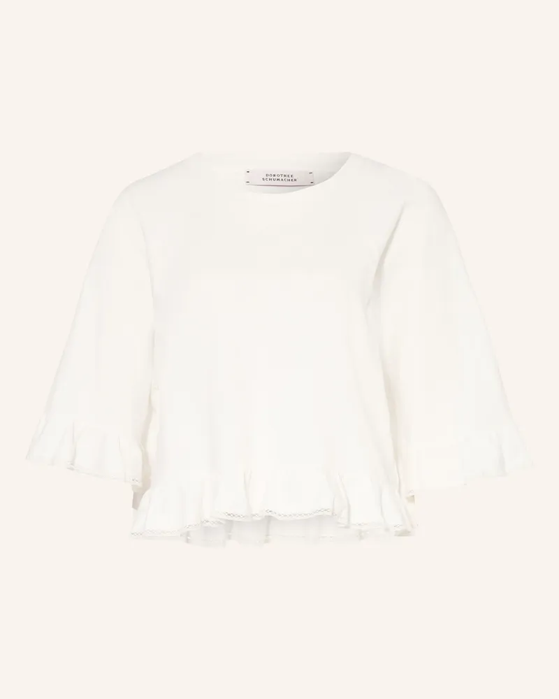 Dorothee Schumacher Blusenshirt Soft Volume Mit Spitze Und 3/4-Arm weiss Weiss