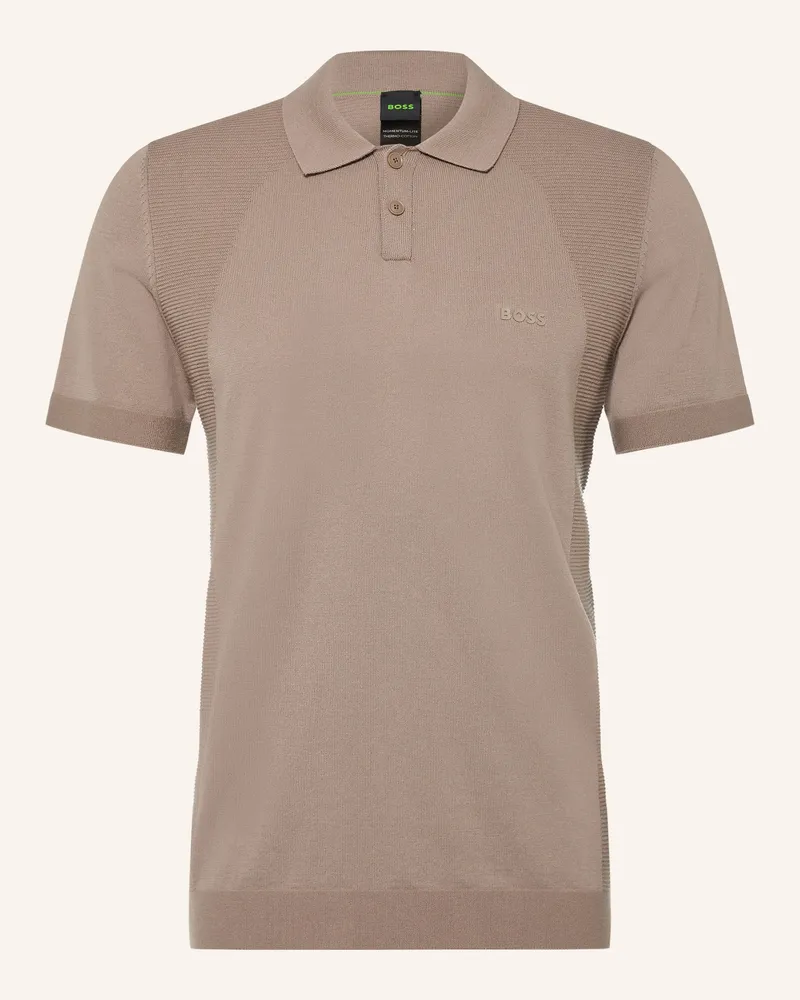 HUGO BOSS Strick-Poloshirt Momentum Lite  Regular Fit beige Khaki