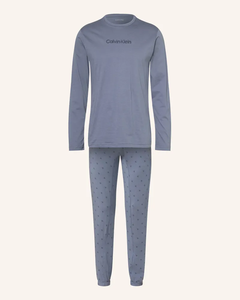 Calvin Klein Schlafanzug Holiday Mit Geschenkbox blau Blaugrau