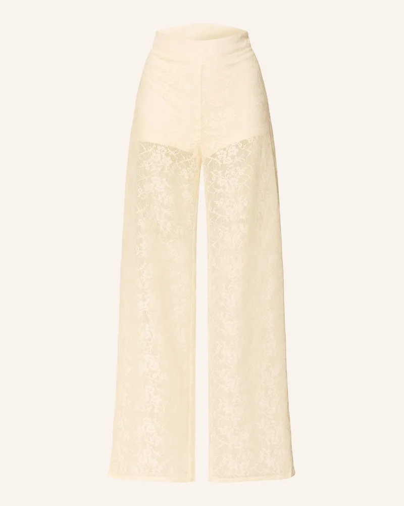 Sofie Schnoor Marlenehose Ivysw Aus Spitze beige Creme