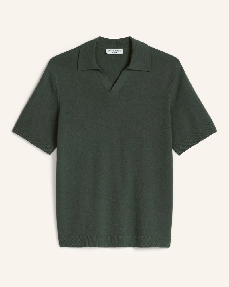 Marc O'Polo Strick-Poloshirt gruen Dunkelgrün