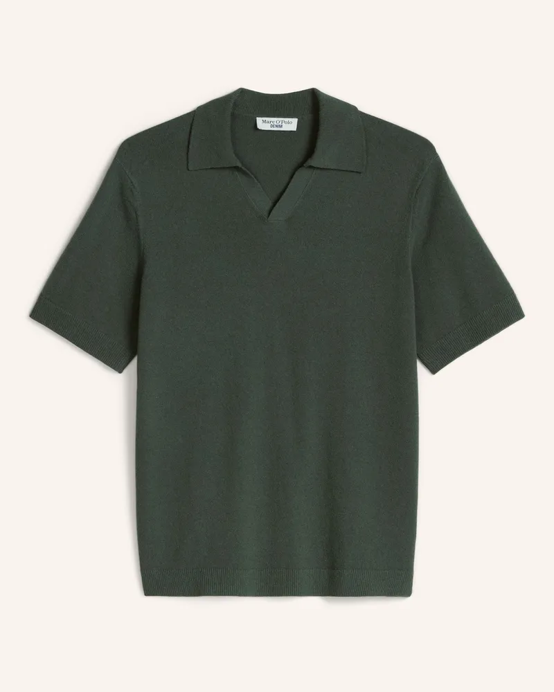 Marc O'Polo Strick-Poloshirt gruen Dunkelgrün