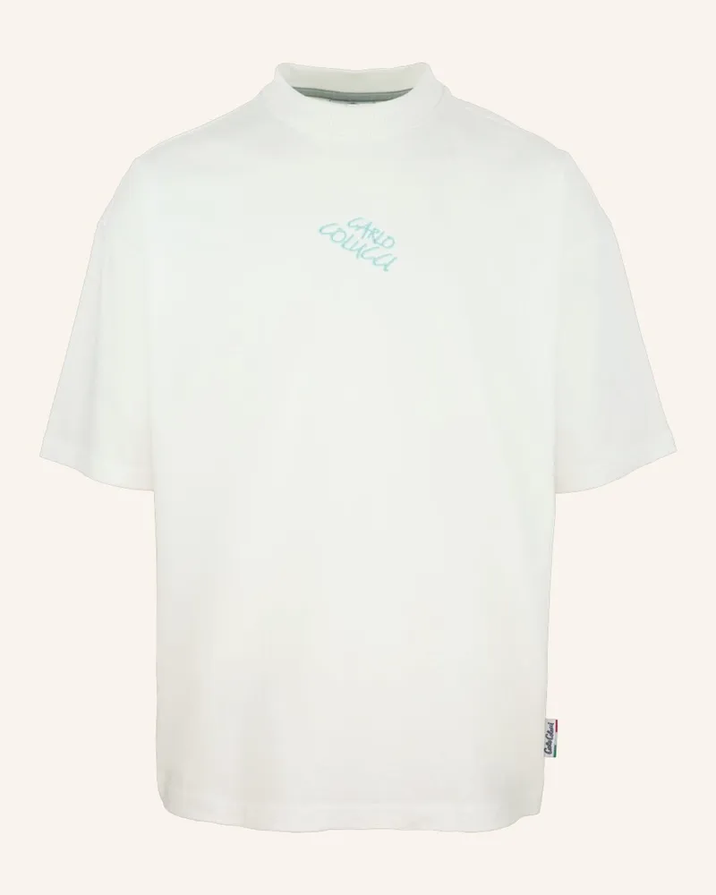 Carlo Colucci Backprint T-Shirt - Liquid Stitches Finetto weiss Weiss
