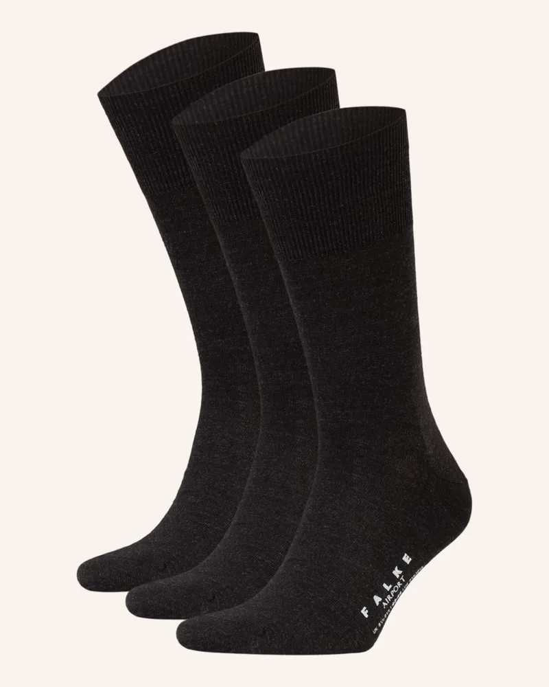 Falke 3er-Pack Socken Airport grau Dunkelgrau