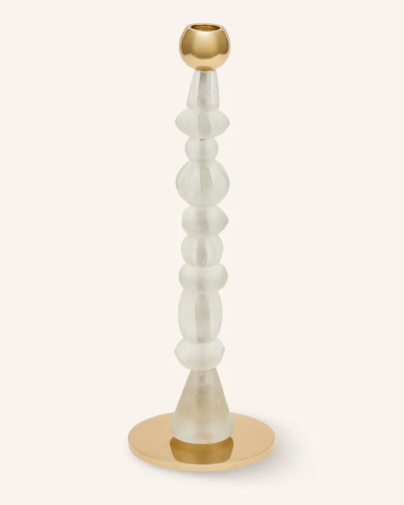 POLSPOTTEN Kerzenhalter BEADS Weiss