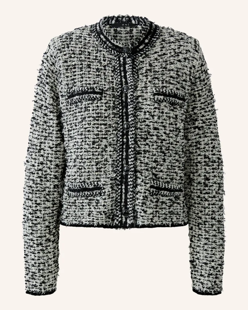Oui  Strickjacke schwarz Grau