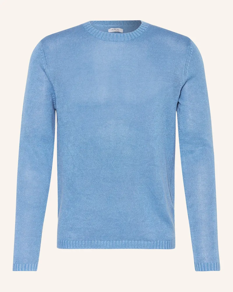 paul Leinenpullover Blau
