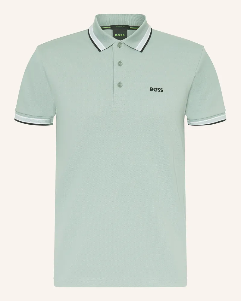 HUGO BOSS Piqué-Poloshirt Paddy Curved Regular Fit gruen Mint