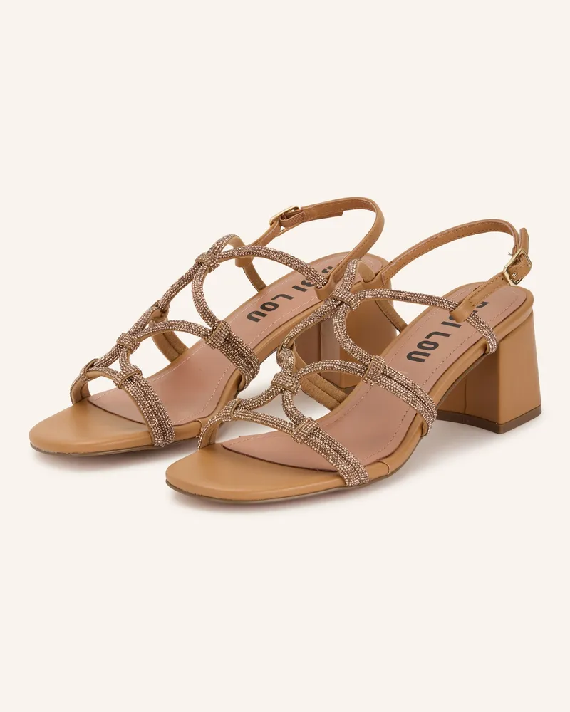Bibi Lou Sandaletten Quail Mit Schmucksteinen beige Camel