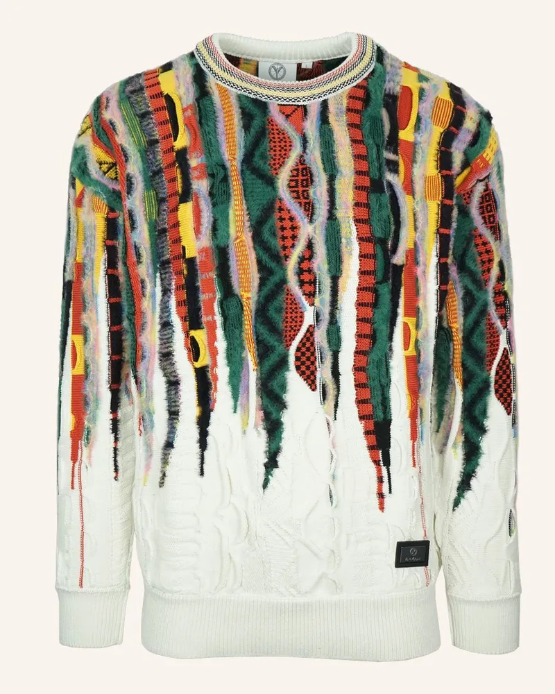 Carlo Colucci Oversize Fluffy Pullover - 3d Knit Frigeri gruen Grün