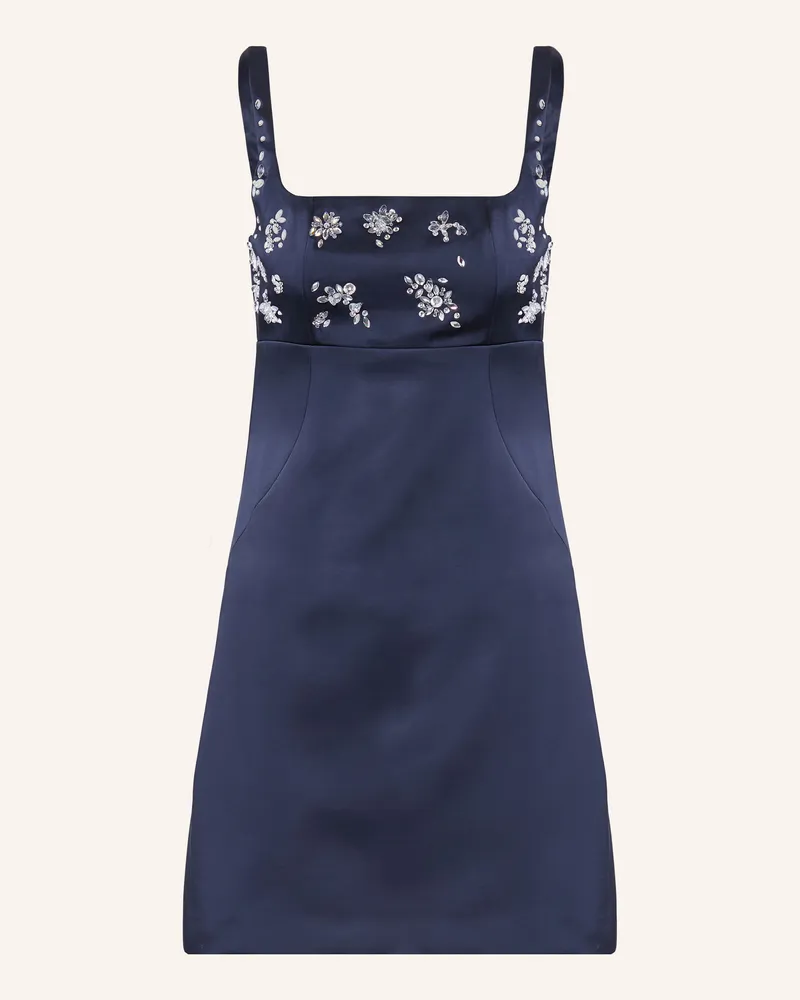 Maje Satinkleid Mit Schmucksteinen blau Dunkelblau