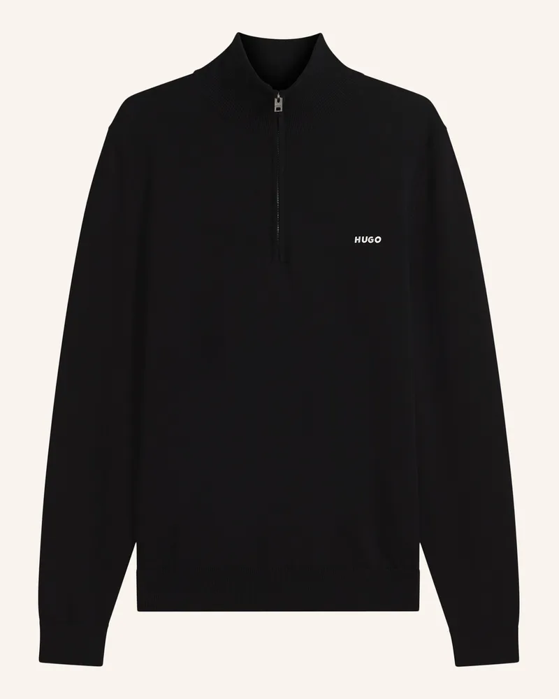 HUGO BOSS Strickjacke San Quintus-c2 Regular Fit schwarz Schwarz