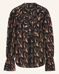 Etro Seidenbluse mit Rüschen Schwarz