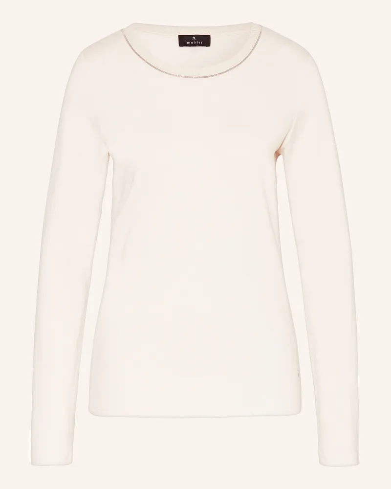 monari Longsleeve mit Schmucksteinen Ecru
