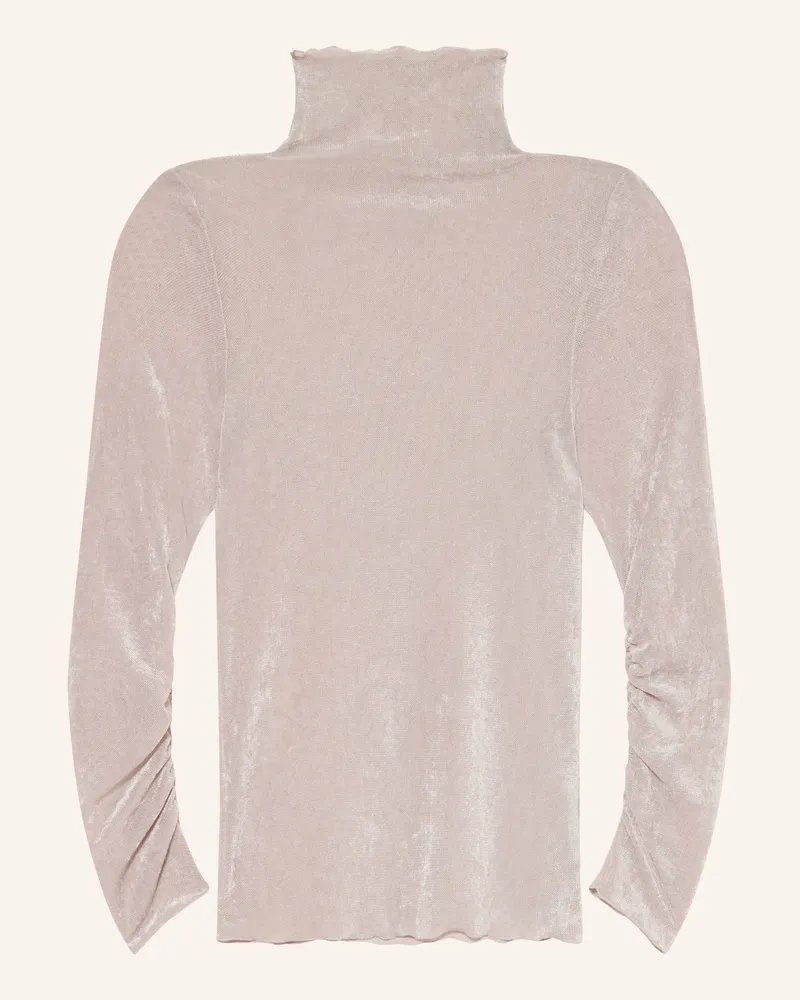 Luisa Cerano Rollkragenshirt Aus Mesh rosa Taupe