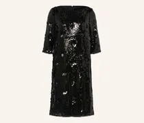 Cocktailkleid Mit 3/4-Arm Und Pailletten schwarz