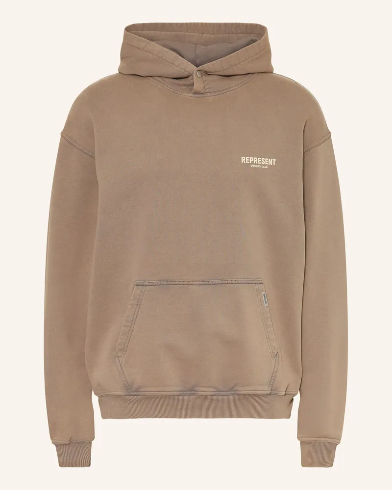 REPRESENT Oversized-Hoodie Represent Owners' Club beige Braun