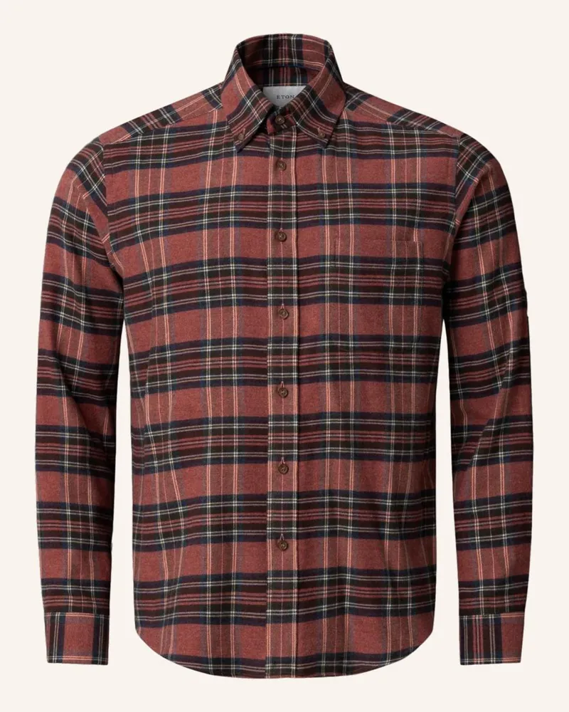 Eton Flanellhemd Karomuster Casual Fit rot Rot