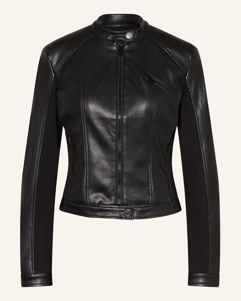 Guess Bikerjacke NEW FIAMETTA in Lederoptik Schwarz