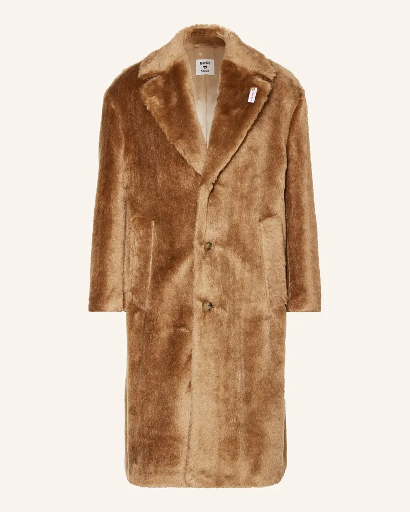 HUGO BOSS Mantel Calen Mit Mohair beige Camel