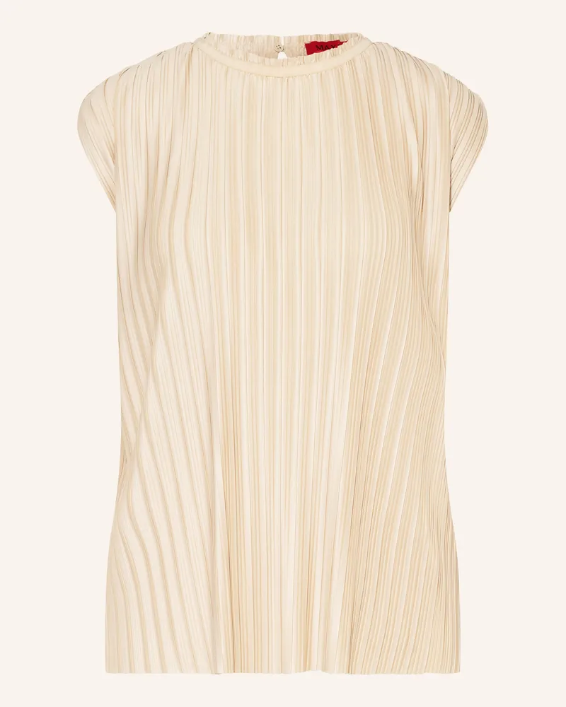 MAX&Co. Blusentop Zaino Aus Satin Mit Plissees beige Beige
