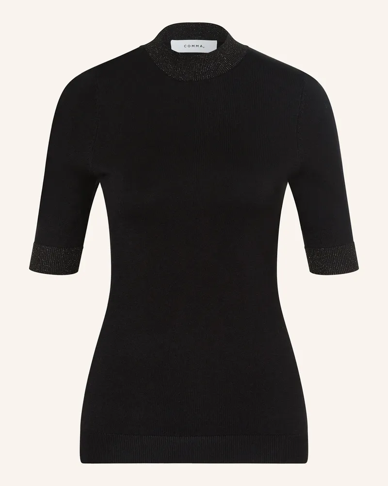 COMMA Pullover mit Glitzergarn Schwarz