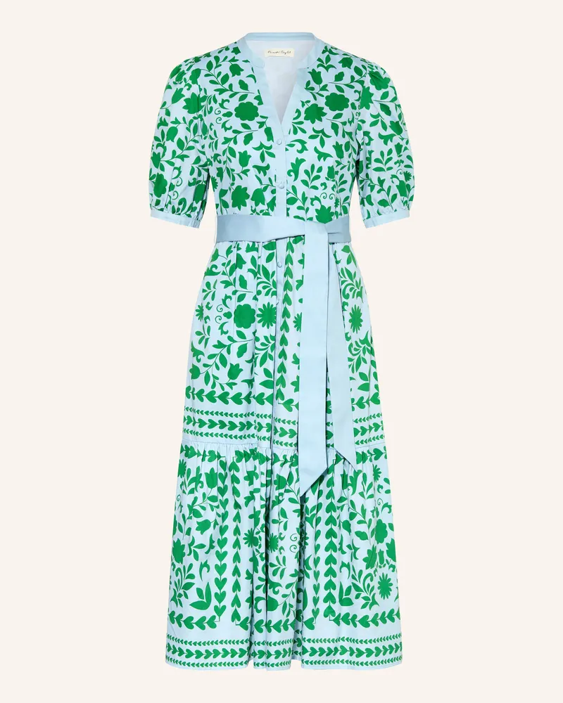 Phase Eight Kleid Trinity Mit Rüschen gruen Hellblau