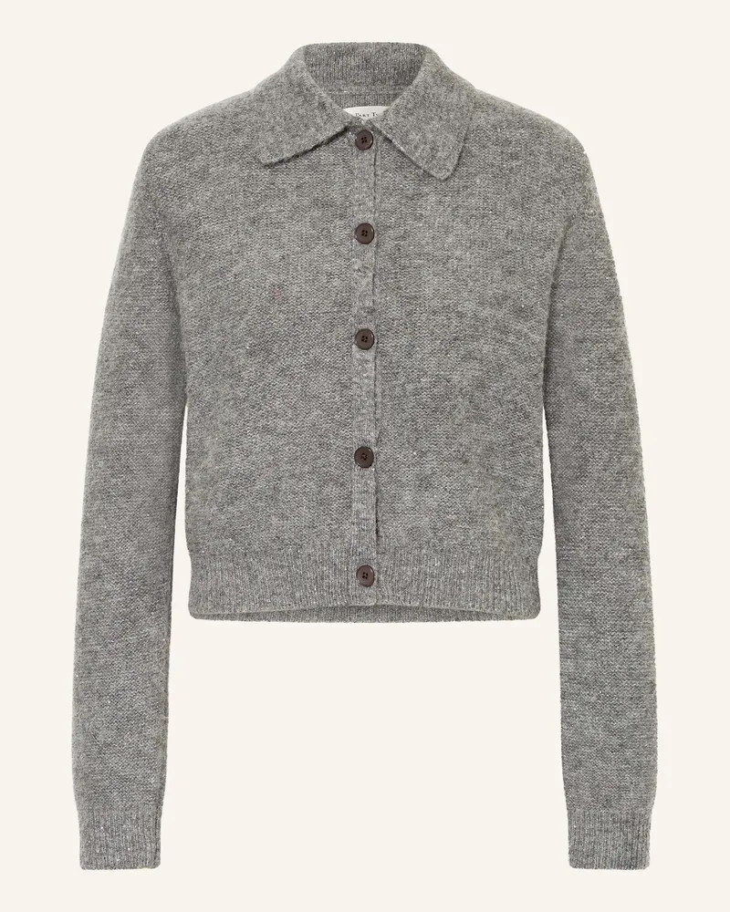 Part Two Strickjacke ULRICAPW mit Glitzergarn und Pailletten Grau
