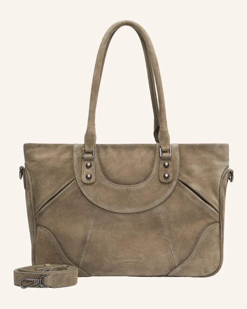 Liebeskind Schultertasche Archive Esther Medium Mit Nieten grau Taupe