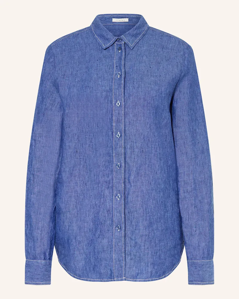 lilienfels Hemdbluse Aus Leinen blau Dunkelblau