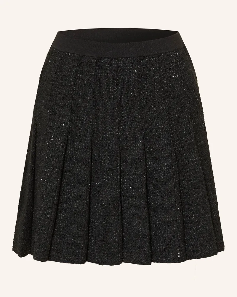 Sandro Faltenrock aus Tweed Schwarz